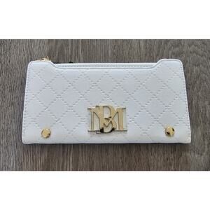 Badgley Mischka Quilted Long Wallet Color White NWT